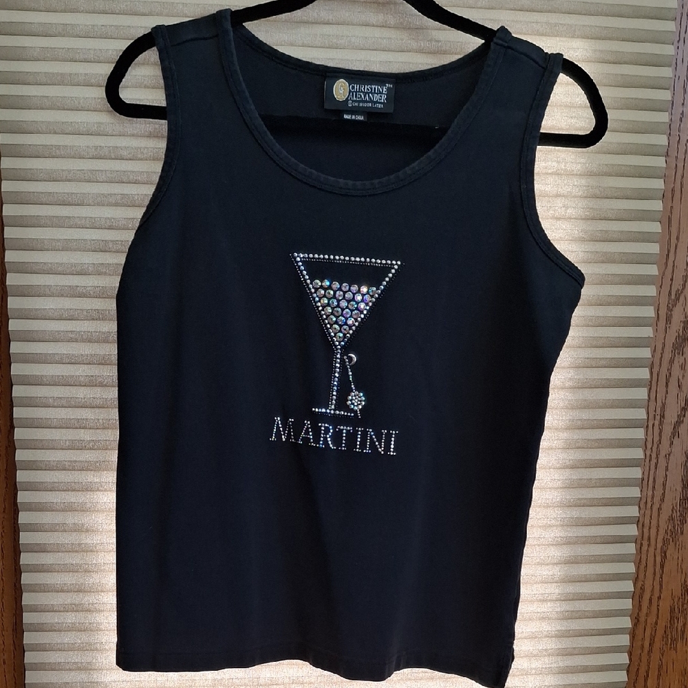 Christine Alexander Black Martini Tank Top